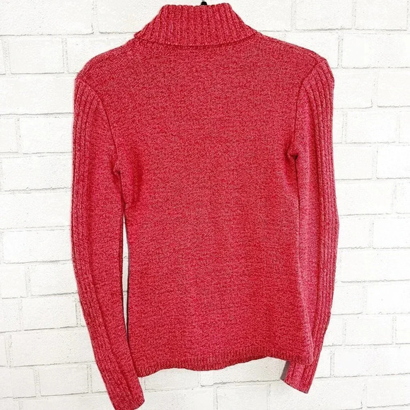 Sundance Pinkish Red Pullover Turtleneck Sweater Cotton Blend Women's Size XS - Picture 4 of 5